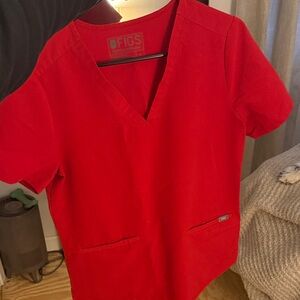 FIGS Red Scrub Top